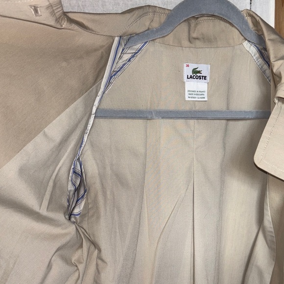 Lacoste Men's/Women's Beige Double-Breasted Trench Coat - Picture 6 of 6